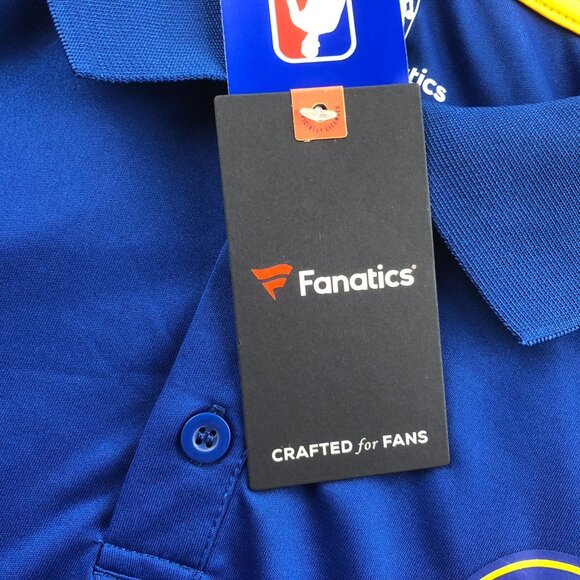 NWT Golden State Warriors Fanatics Men Polo Shirt Size XL Basketball Jersey Blue - Picture 7 of 11